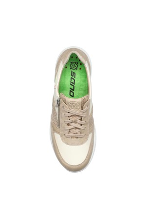 Sano by Mephisto Izae Leather Suede rolling Sneaker for Women - Wide Fit - Beige