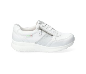 Sano by Mephisto Izae Leather Suede rolling Sneaker for Women - Wide Fit - White