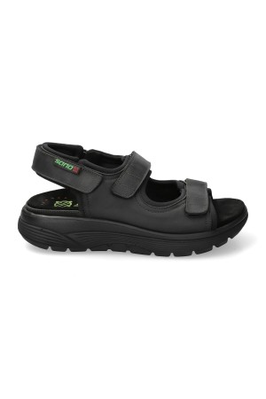 Sano by Mephisto WILFRIED extra-wide rolling walking sandals in black for men