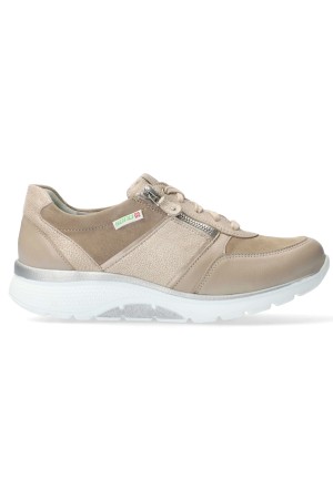 Sano by Mephisto IZAE Sneaker for Women - Light taupe leather & suede - Wide Fit