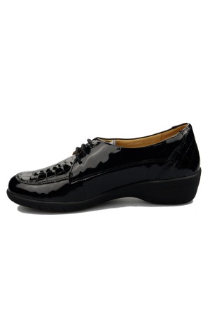 Mobils by Mephisto SELDA - women's lace up shoe - black patent leather - wide fit