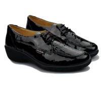 Mobils by Mephisto SELDA - women's lace up shoe - black patent leather - wide fit