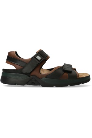 Mephisto SHARK FIT leather sandal for men - dark brown 