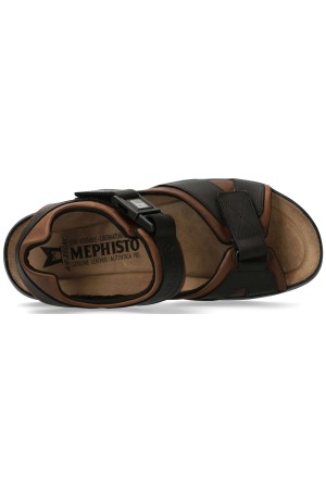 Mephisto SHARK FIT leather sandal for men - dark brown 