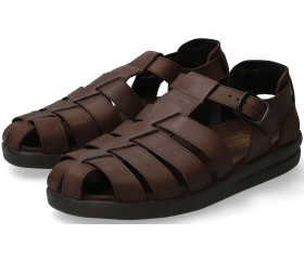 Mephisto SAM OLDBRUSH men's sandal - dark brown leather