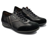 Mephisto ADELMO black leather and suede mens sneaker