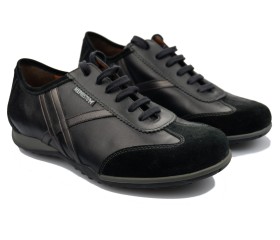 Mephisto ADELMO black leather and suede mens sneaker