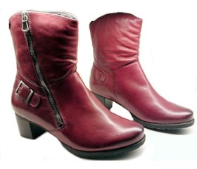 Mobils by Mephisto DELANA oxblood red medium long boot for women - WIDE FIT