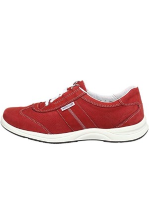 Mephisto LASER PERF - red nubuck laceshoes for ladies with perforations