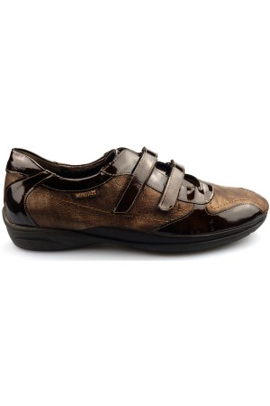 Mephisto PARNEL brown leather sneaker voor women with double velcro closure