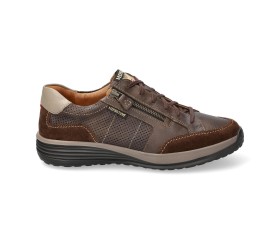 Mephisto SACCO mens lace-up sneaker - Chestnut brown