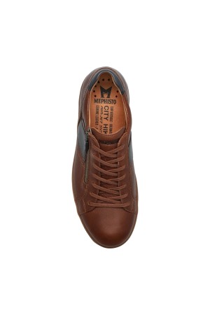 Mephisto HENRIK men's lace-up sneaker - hazelnut brown - leather