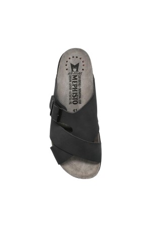 Mephisto NORDINE men's slide sandal - Black leather Mephisto NORDINE men's slide sandal - Black leather