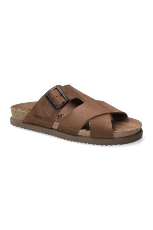 Mephisto NORDINE men's slide sandal - Dark brown leather