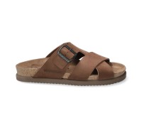 Mephisto NORDINE men's slide sandal - Dark brown leather