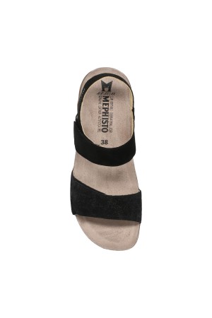 Mephisto AGAVE womens strap sandal - Black Mephisto AGAVE womens strap sandal - Black