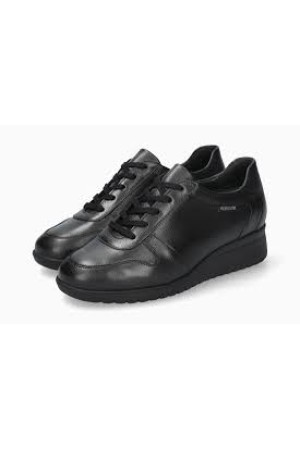 Mephisto ISA women lace up wedge sneaker - black Mephisto ISA women lace up wedge sneaker - black