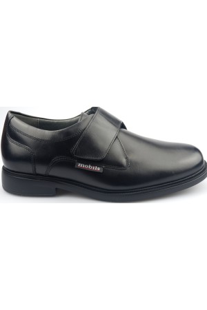 Mobils by Mephisto ATHOS black leather shoe with velcro for men with WIDE FEET