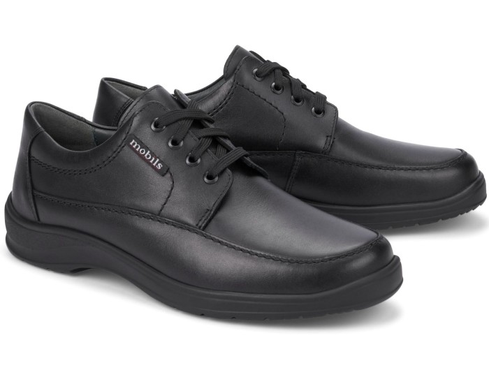 kapperszaak Storing regionaal Mobils by Mephisto EZARD black leather lace-up shoe for wide feet