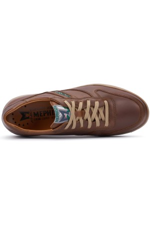 Mephisto LEANDRO Men Sneaker - leather - Chestnut Brown