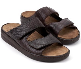 Mobils by Mephisto JAMES men's sandal - dark brown leather - EXTRA WIDE