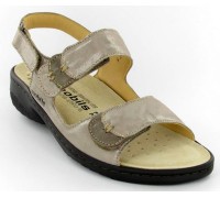 Mobils by Mephisto GETHA camel beige patent leather WIDE FIT sandal for women