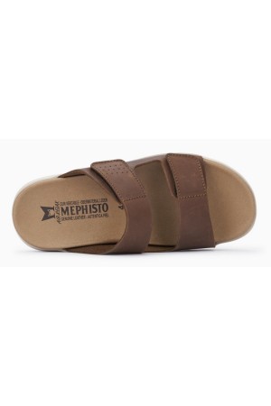 Mephisto CLAYTON leather sandal for men dark brown