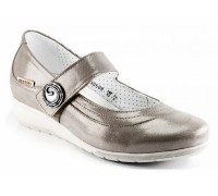 Mobils by Mephisto JESSY - womens ballerina with strap - grey leather WIDE FEET
